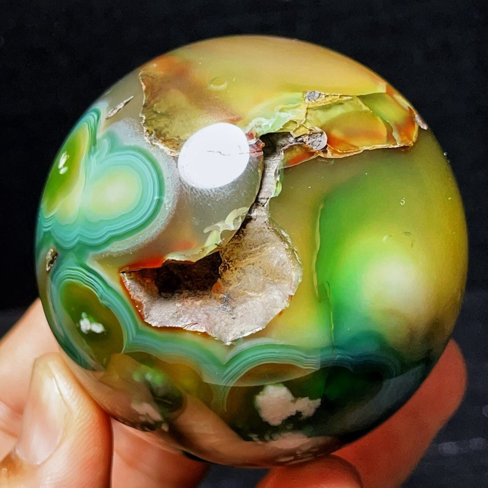 Natural Gobi Agate Eyes Agate Sphere Ball Crystal Stone Madagascar