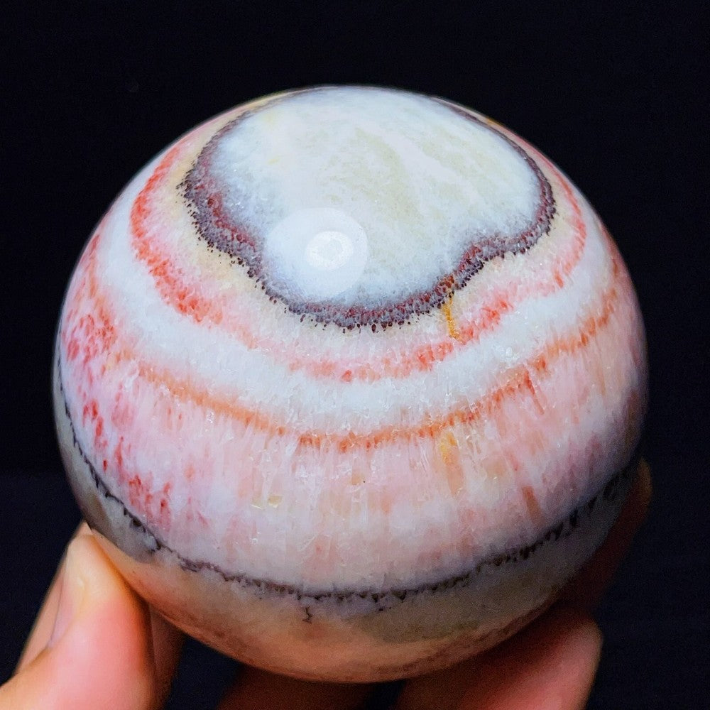 809G Natural Polished Rhodochrosite Sphere Ball Crystal Stone Healing