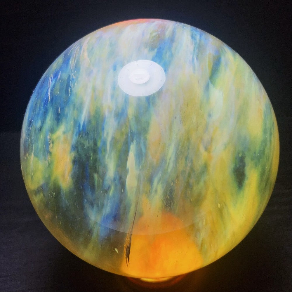 2508G Natural Polished Yellow melting Sphere Ball Crystal Healing