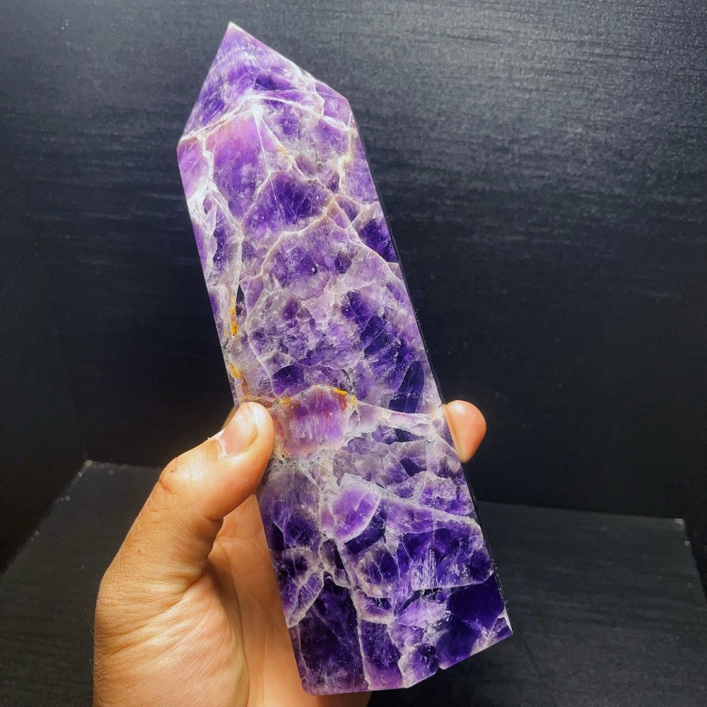 1757G Natural Polished Dream Amethyst Tower Crystal Tower Healing