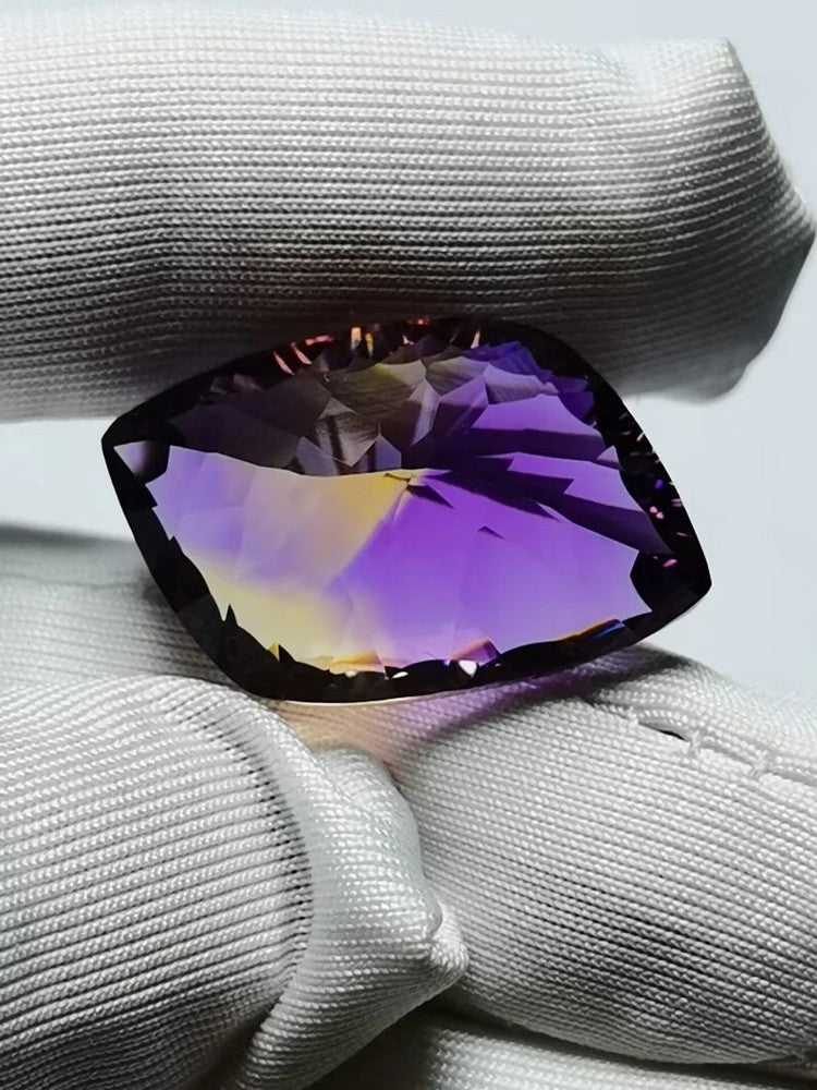 Bolivia Ametrine Amethyst Citrine Crystal Cabochon Faceted Gemstone 21.5 Ct