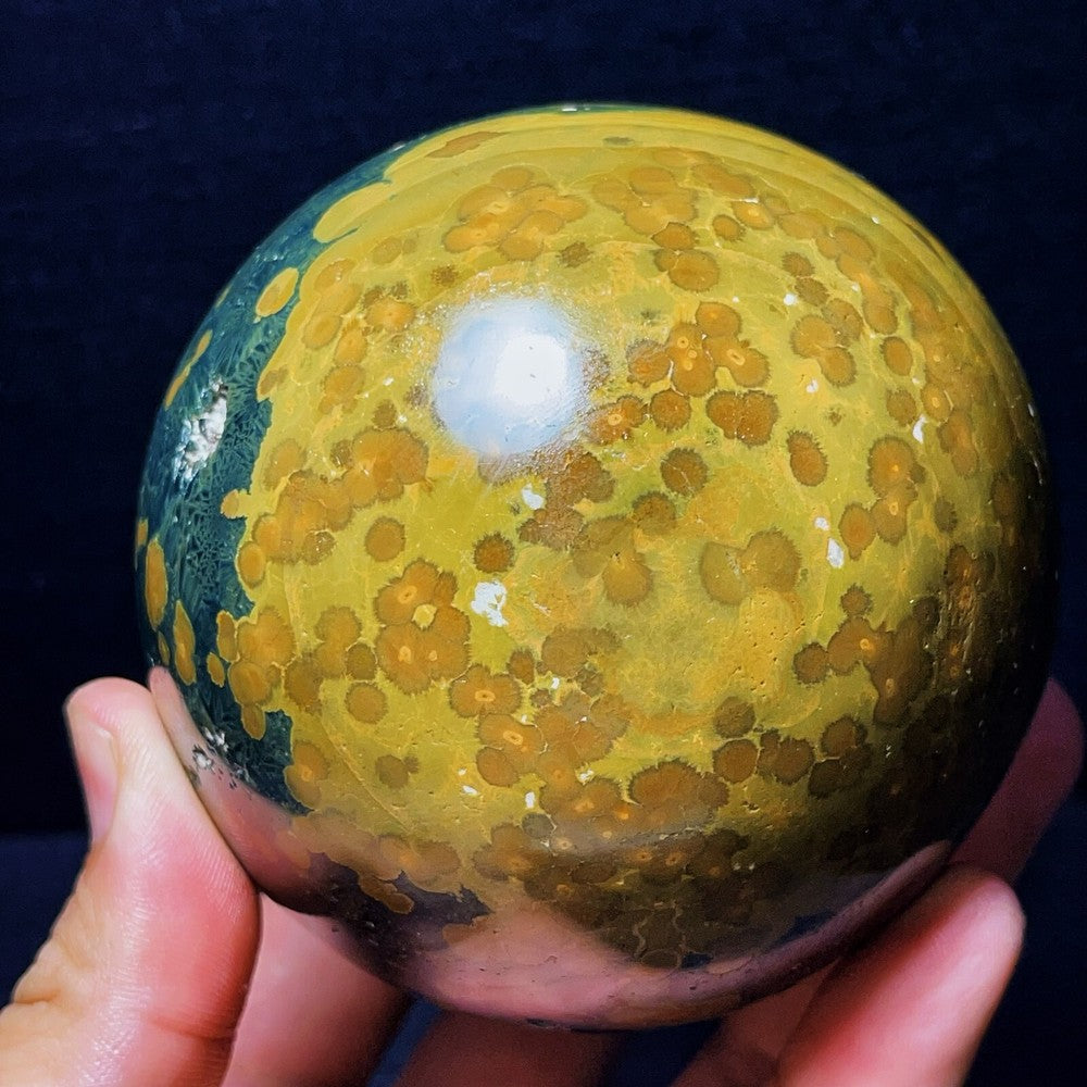 1105G Natural Polished Ocean Jasper Sphere Ball Crystal Stone Healing