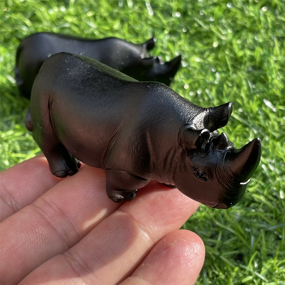 Crâne en obsidienne sculpté en cristal de quartz naturel de rhinocéros, 2,3 pouces, soins de guérison, 1 pièce