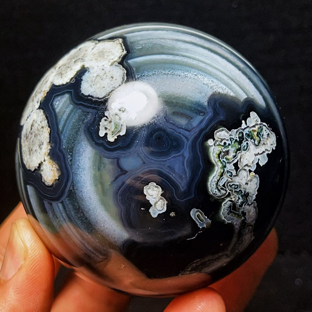 456G Natural Gobi Agate Eyes Agate Sphere Crystal Stone Madagascar
