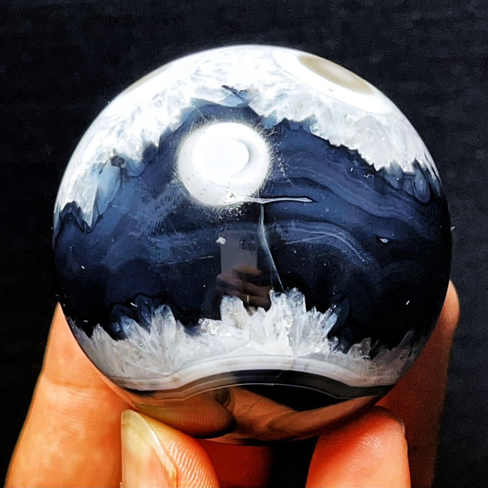 274G Gobi Agate Eyes Agate Sphere Ball Crystal Stone Madagascar