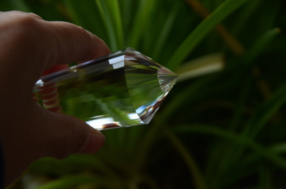 Tibetan High Altitude Clear 32 Sided Crystal Quartz Vogel Style Wand 4.25''