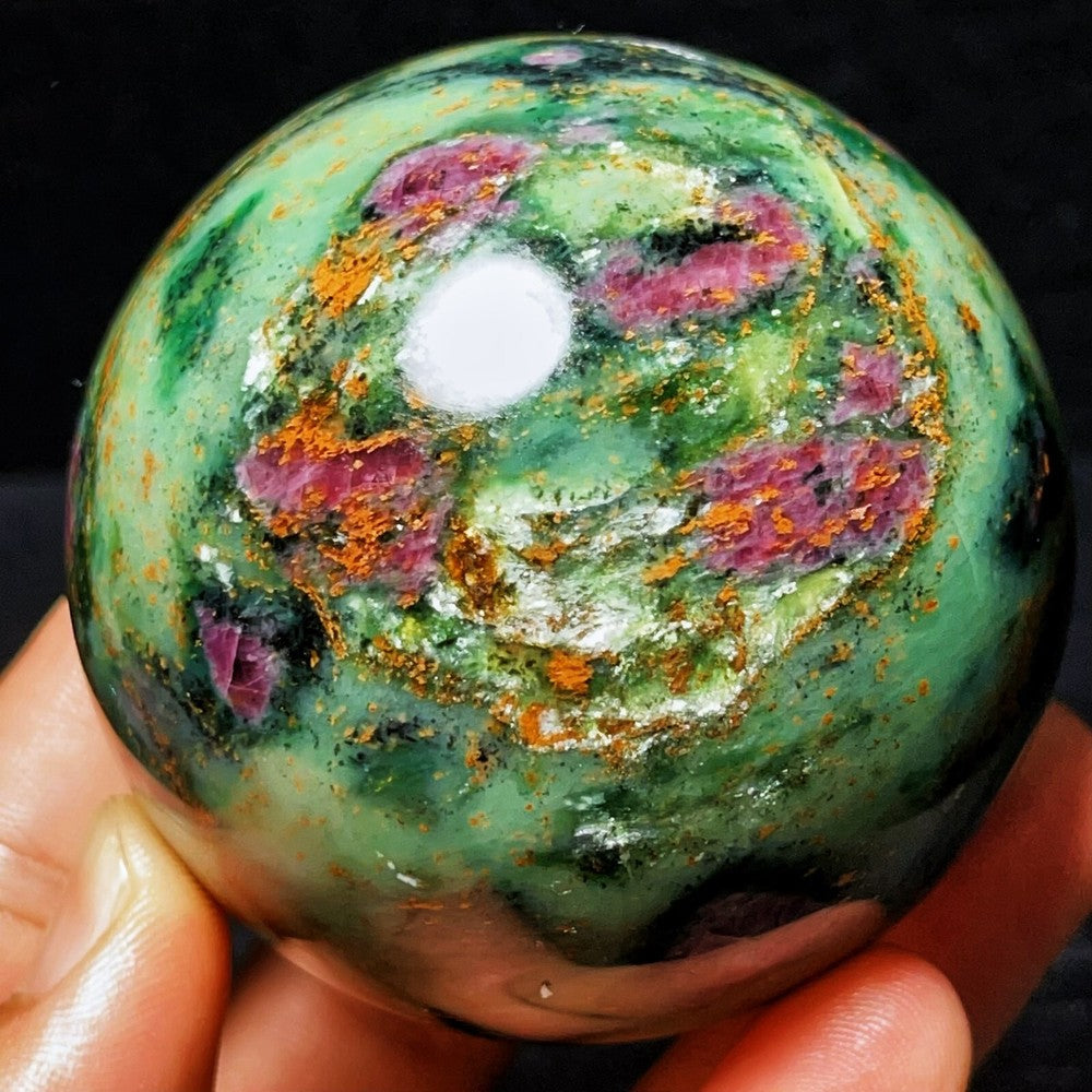 490G Natural Polished Grandmother Green Ruby Crystal Ball Healing