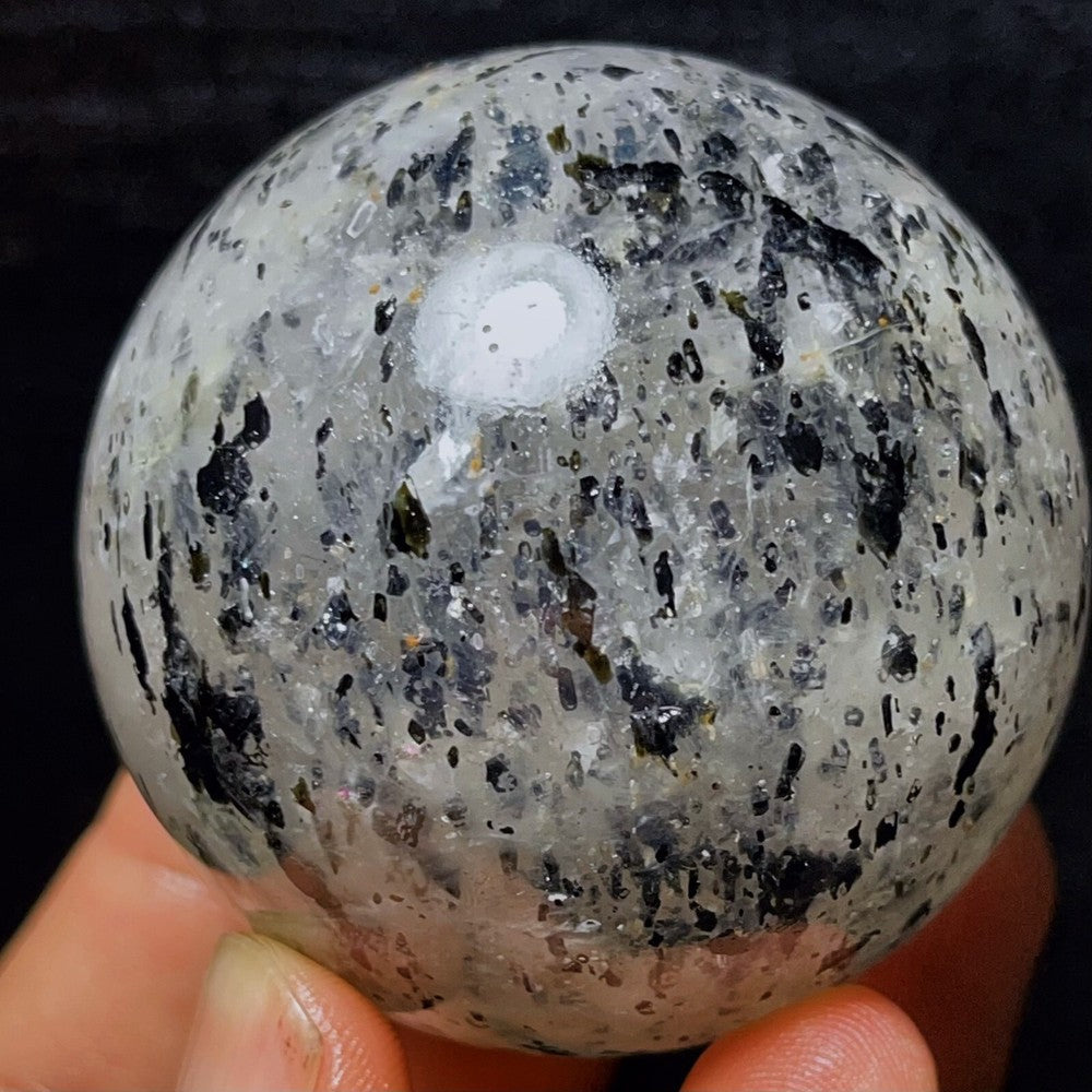 280G Natural Beautiful Black tourmaline crystal Crystal Sphere Healing