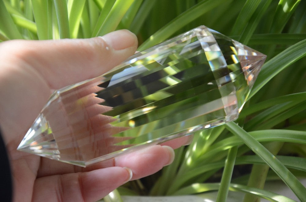 Tibetan High Altitude 99% Clear 24 Sided Crystal Quartz Vogel Style Wand 4.4''