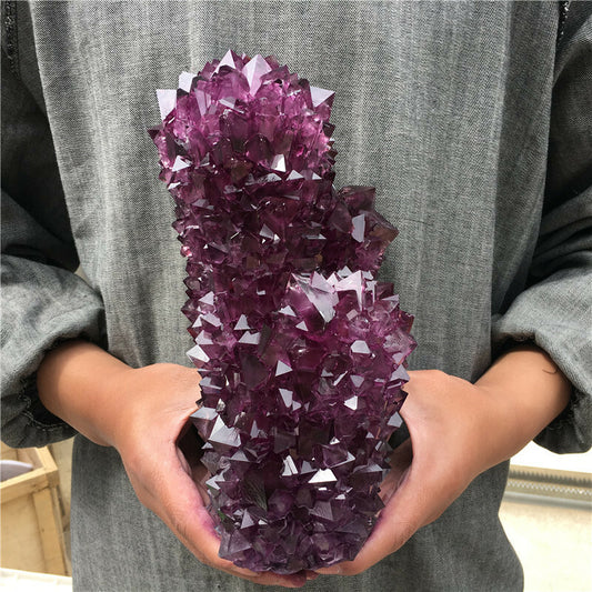 Spécimen minéral rare de cristal d'alunite violette de 5,7 à 6,6 lb, guérison par Reiki