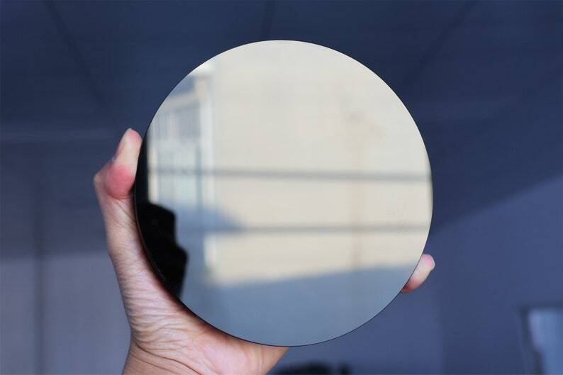 Miroir en obsidienne naturelle, plaquette en obsidienne, plateau en cristal, cadeau en cristal Reiki + support