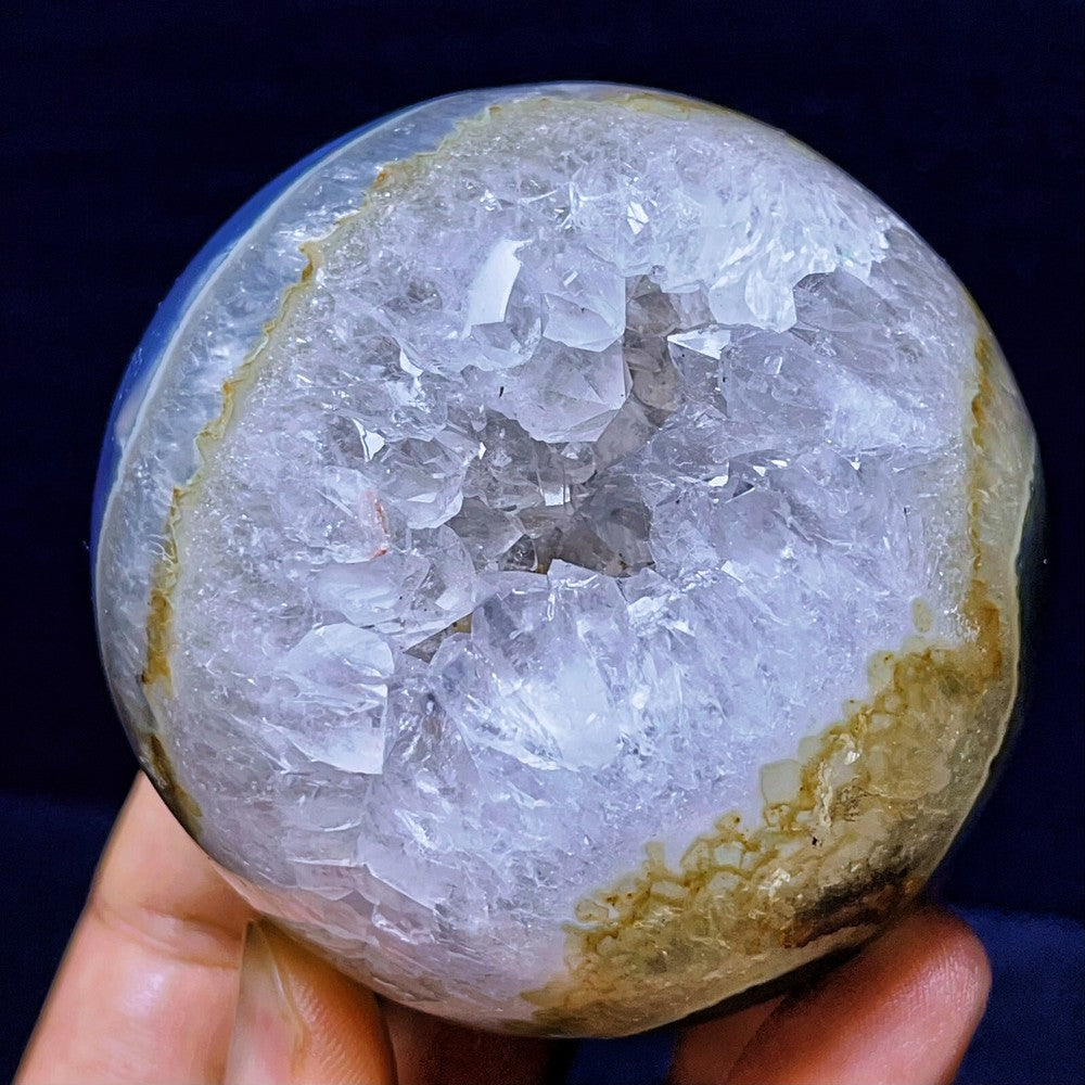 583G Natural Polished Agate Geode Sphere Ball Crystal Healing