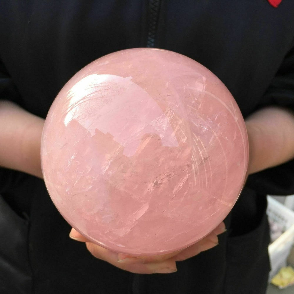 Natural rose quartz sphere crystal ball Reiki healing