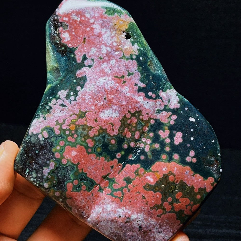 Natural Orbicular Ocean Jasper Crystal Stone Healing