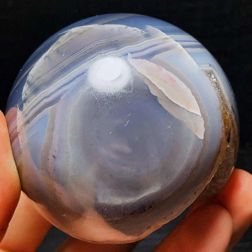 386G Natural Polished Agate Geode Sphere Ball Crystal Healing