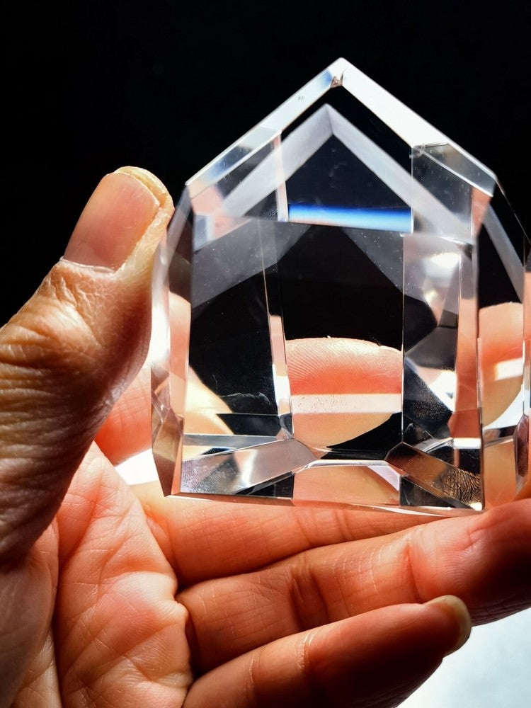 Tibetan High Altitude Clear Phantom 6 Side Crystal Quartz Point 2.16 in Energy