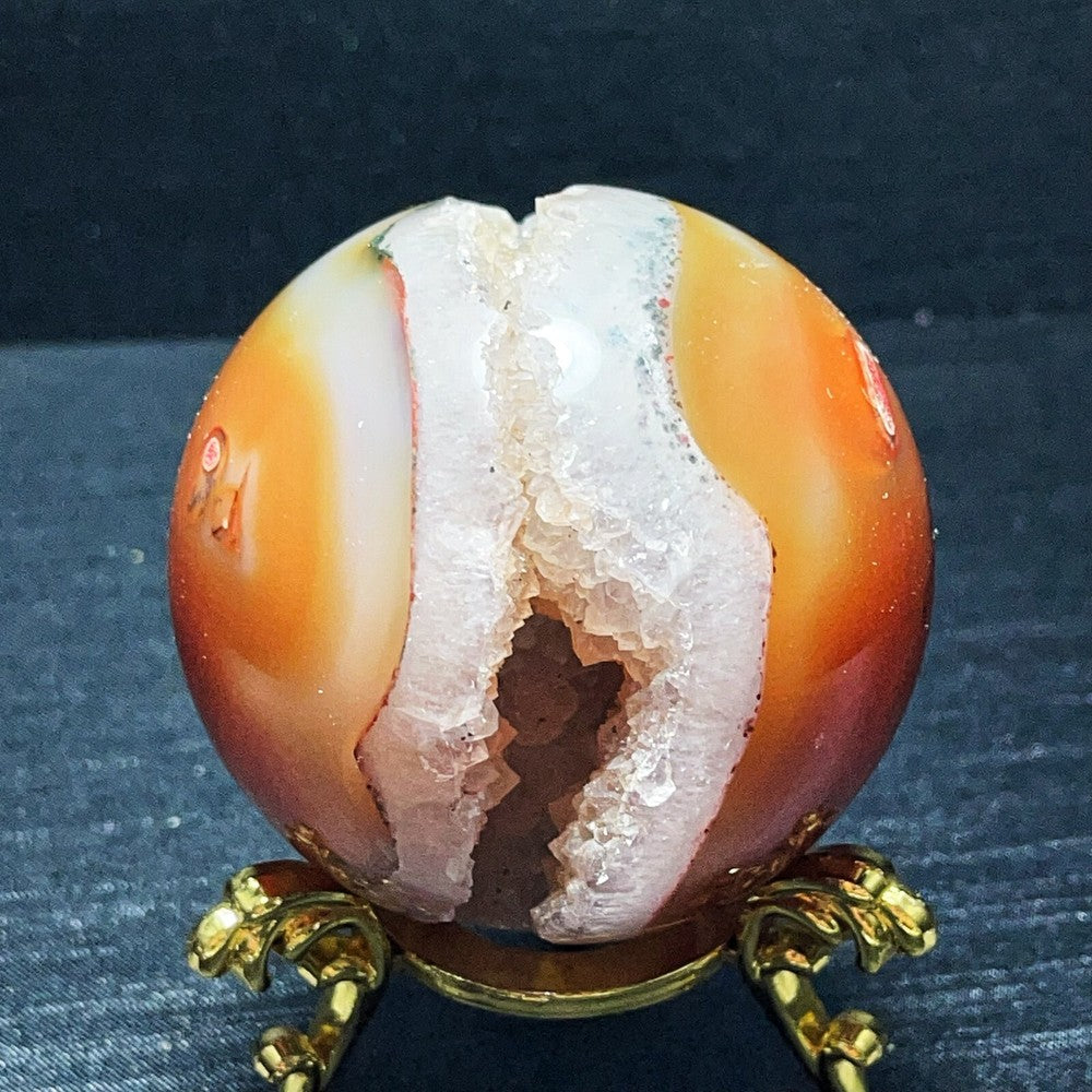 428G Natural Polished Colorful Agate Geode crystal Cave Agate