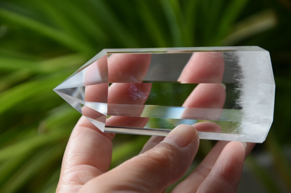 Rare Blue Rutile 8 Sided 3.58" Crystal Point Quartz Vogel Wand with Flat End