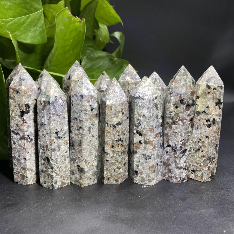 1pc Natural Yooperlite obelisk quartz crystal wand point Gem Reiki figurine 60g+