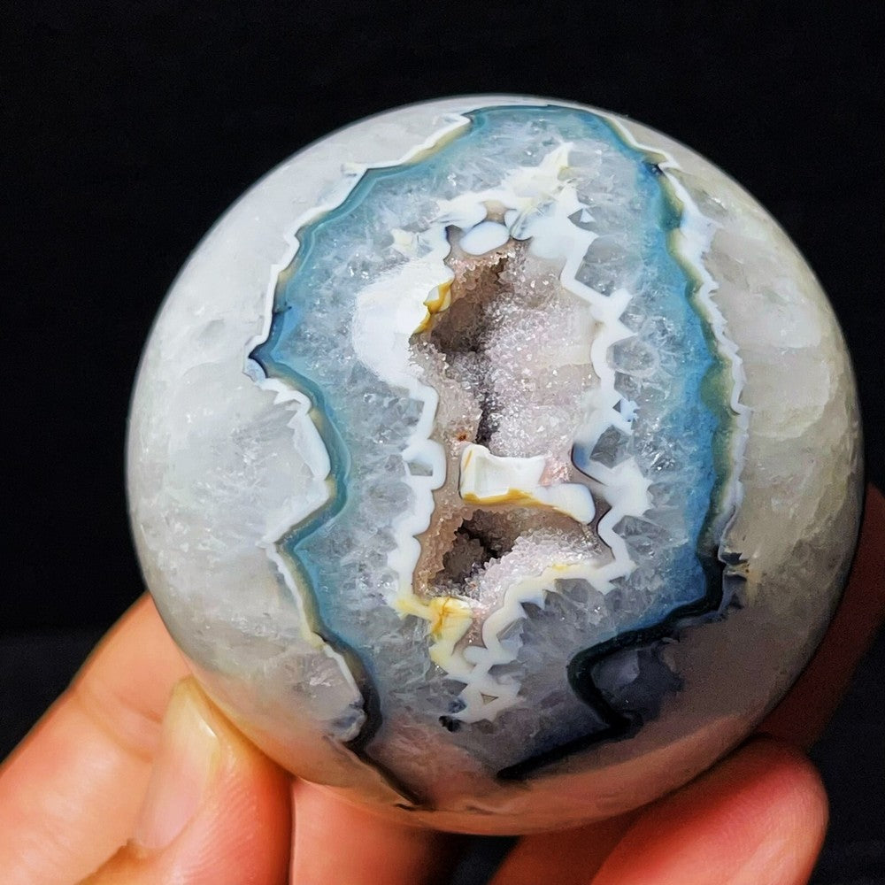 341G Natural Gobi Agate Eyes Agate Geode Crystal Stone Healing Madagascar