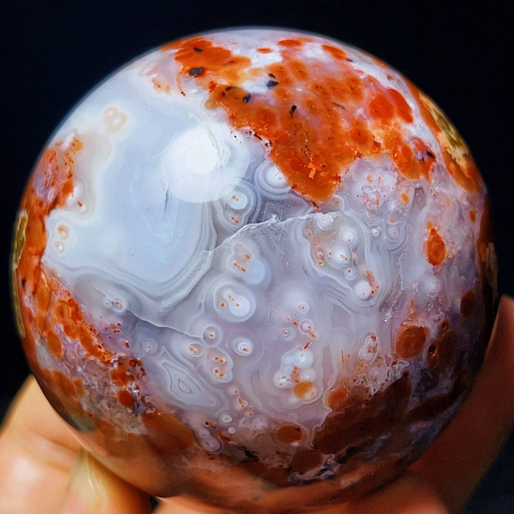 383G Natural Colorful Brazil Agate Sphere Crystal Ball Healing
