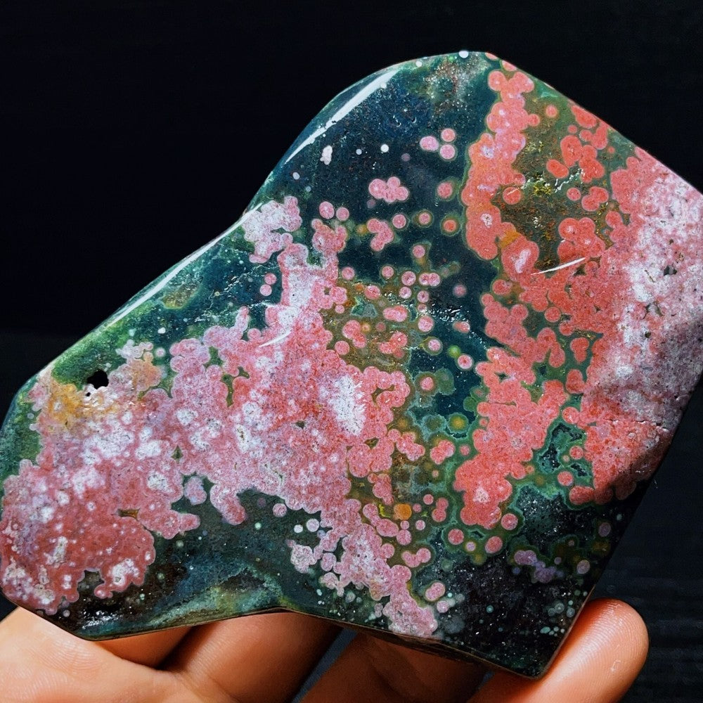 Natural Orbicular Ocean Jasper Crystal Stone Healing