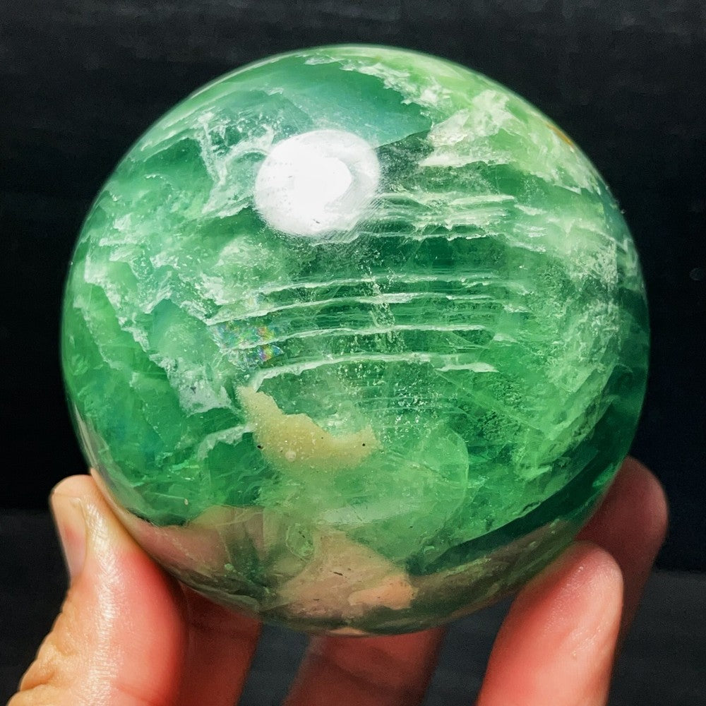 1024G Natural Polished Green Sphere Crystal Healing