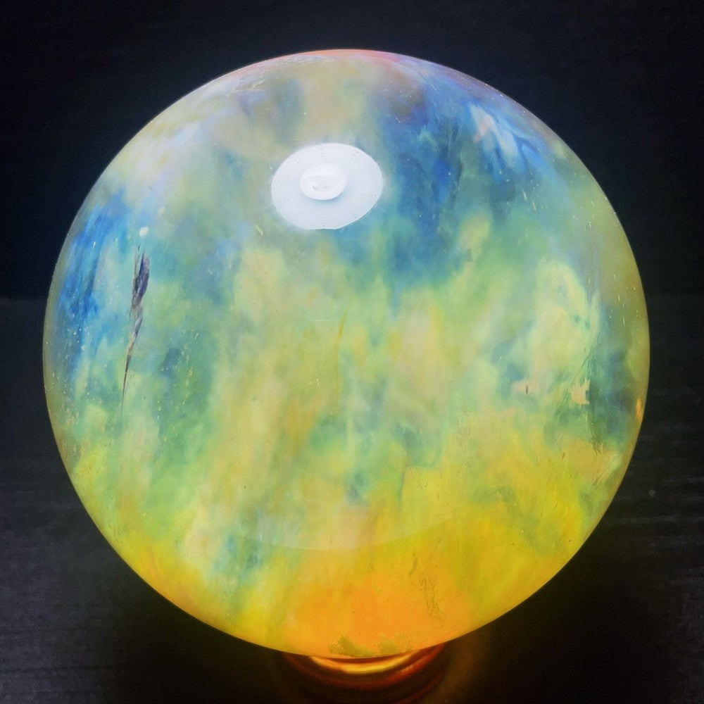 2508G Natural Polished Yellow melting Sphere Ball Crystal Healing