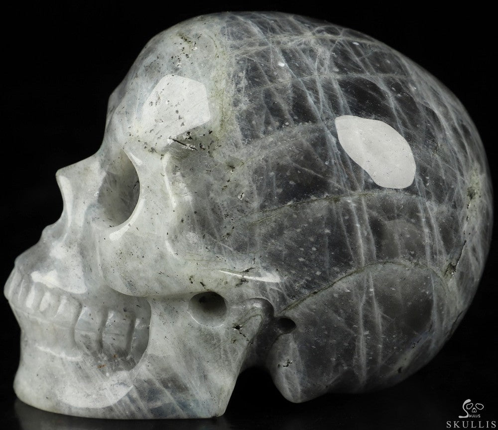 3.5" Labradorite Hand Carved Crystal Skull, Realistic, Crystal Healing