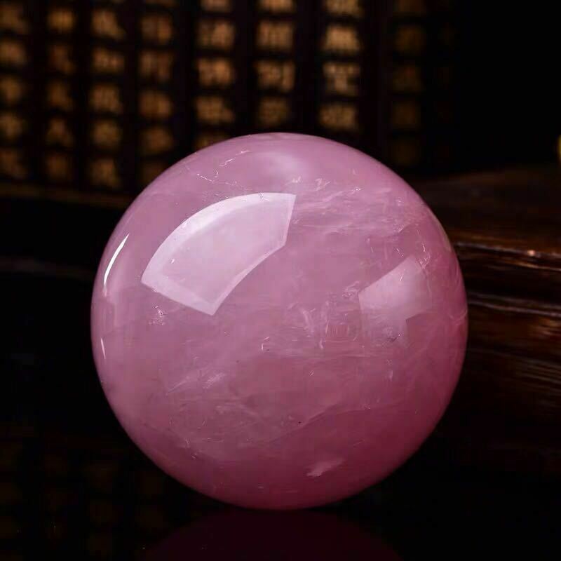Natural rose quartz sphere crystal ball Reiki healing