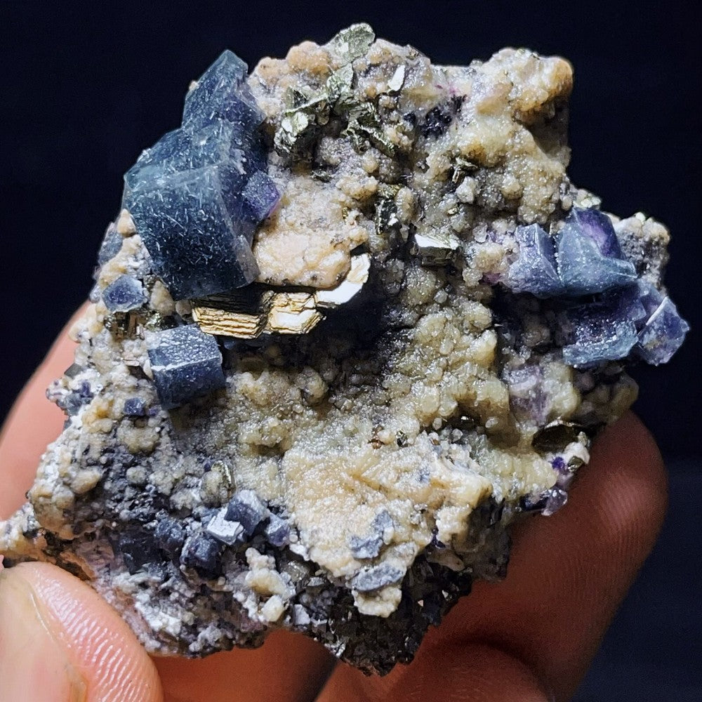 Extremely Top Phantom Cubic Fluorite Copper ore symbiotic crystals Specimen