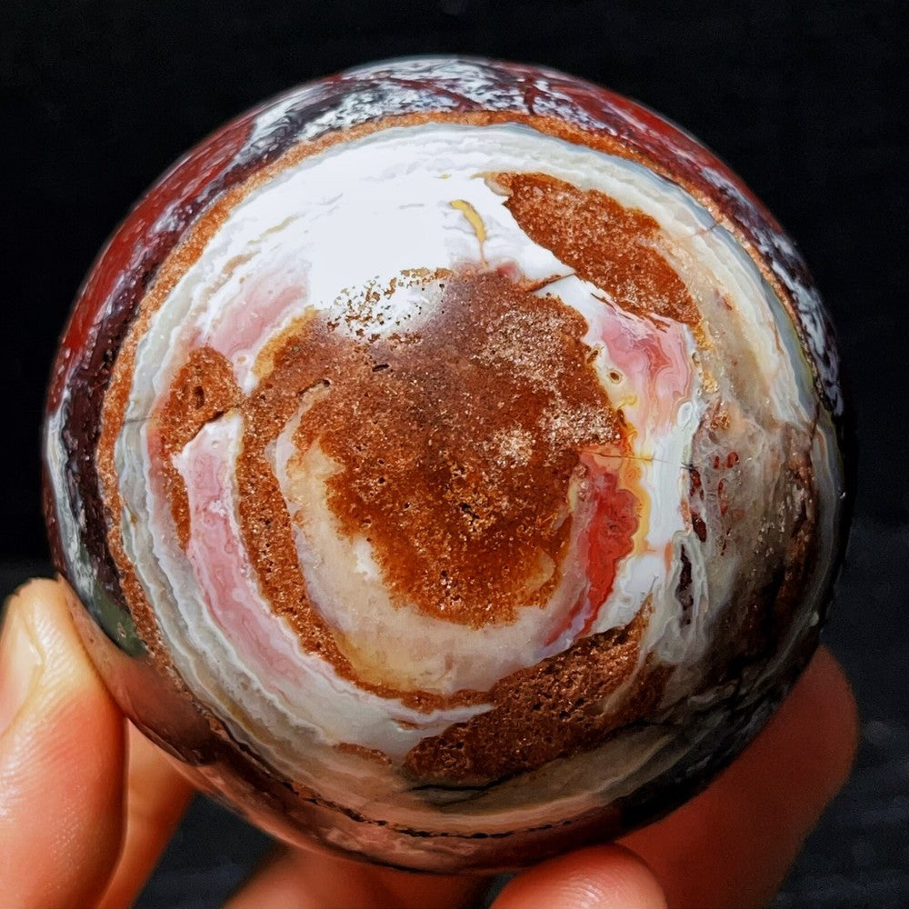 453G Natural Polished Mexico Crazy Agate Sphere Ball Crystal Healing