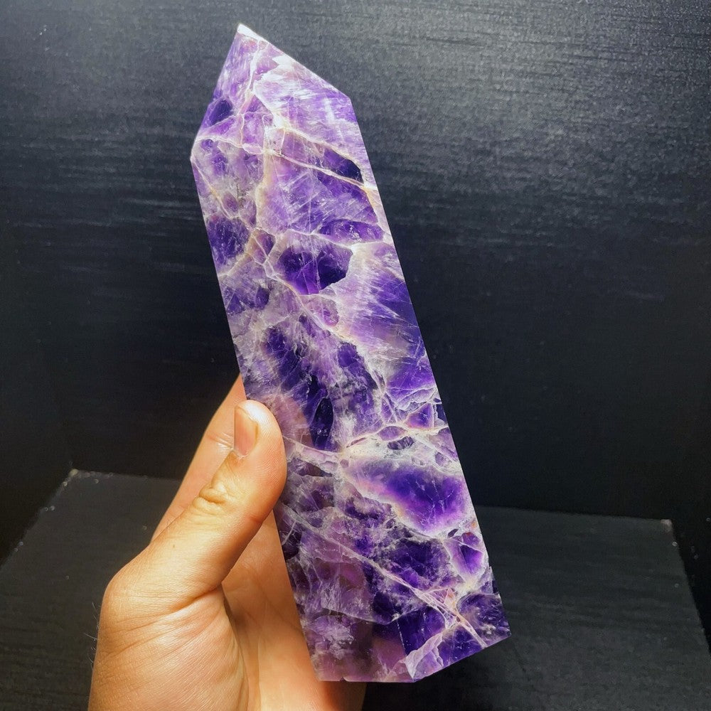 1757G Natural Polished Dream Amethyst Tower Crystal Tower Healing