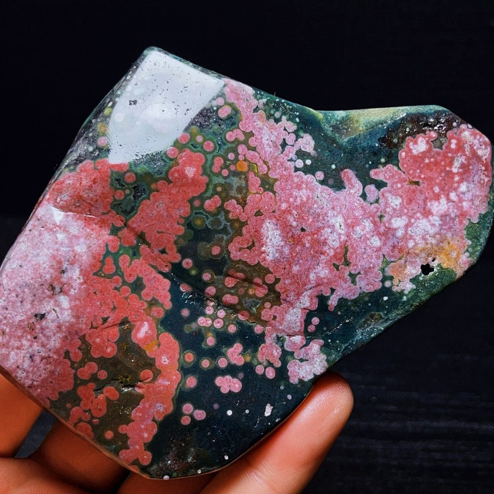 Natural Orbicular Ocean Jasper Crystal Stone Healing