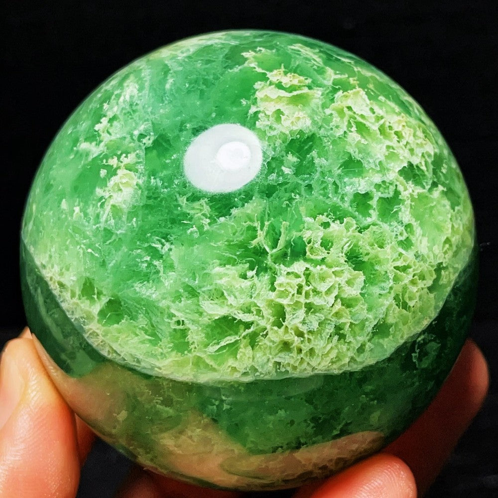 633G Natural Polished Green Fluorite Sphere Ball Crystal Healing