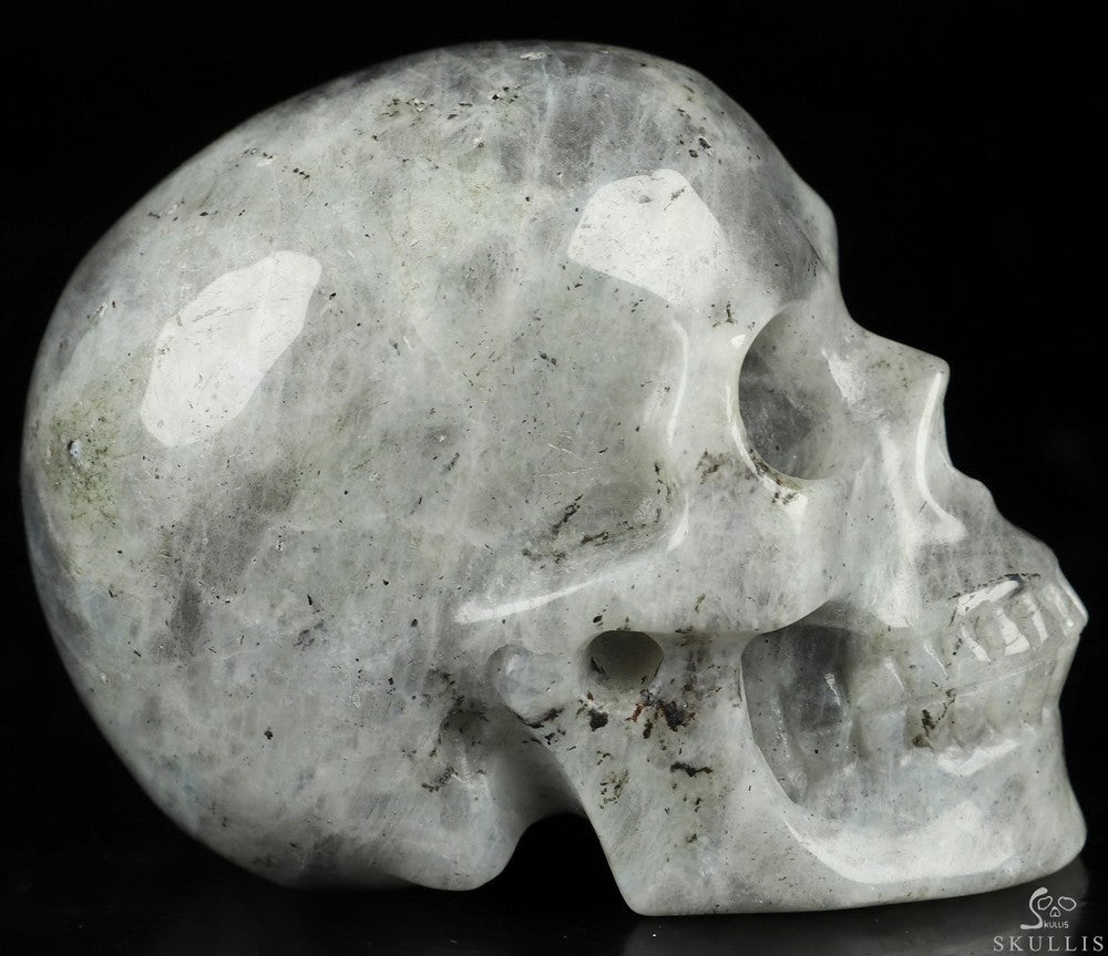 3.5" Labradorite Hand Carved Crystal Skull, Realistic, Crystal Healing