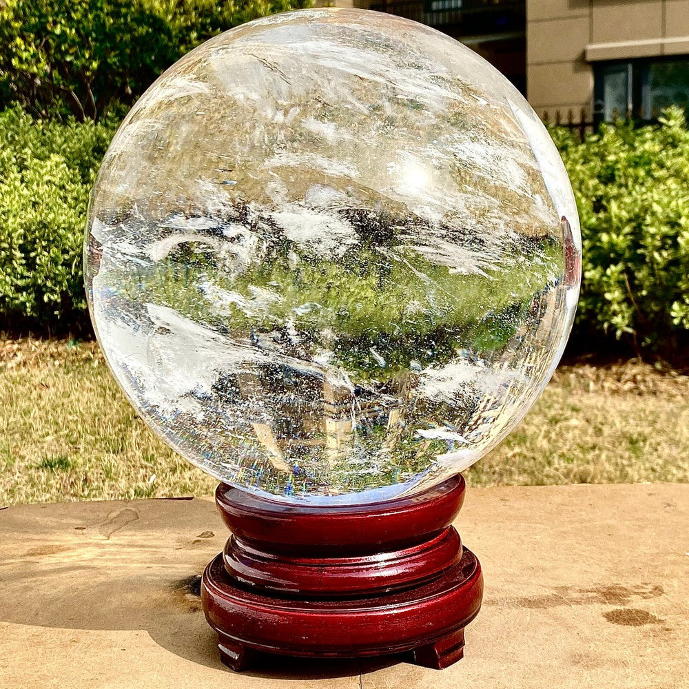 47LB Clear melting Quartz sphere Quartz White Crystal ball Healing