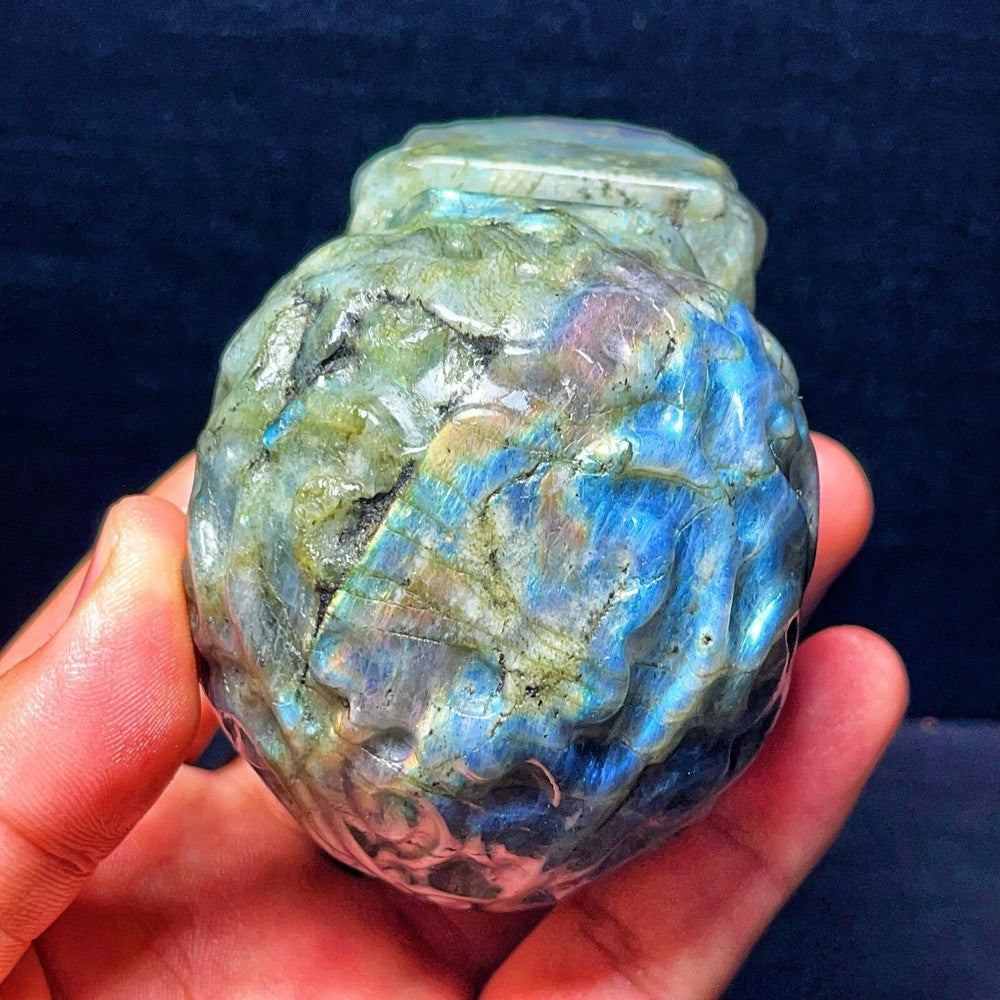 Natural labradorite Hand carved Skull Crystal Healing