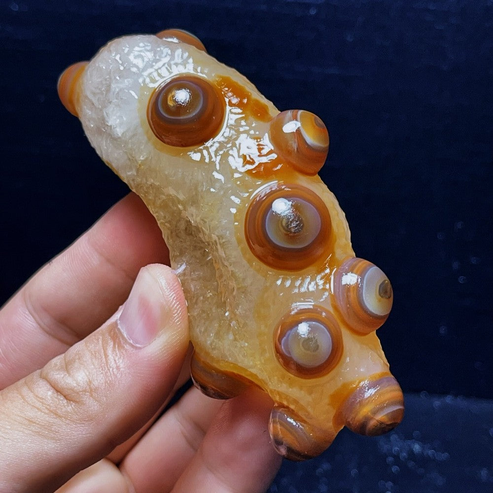 Agate Gobi naturelle, pierre de cristal d'agate aux yeux de Madagascar