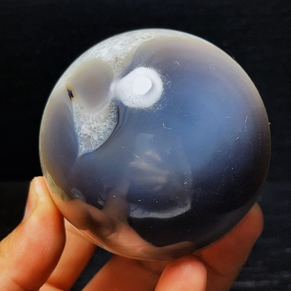 592G Natural Polished Agate Geode Sphere Ball Crystal Healing