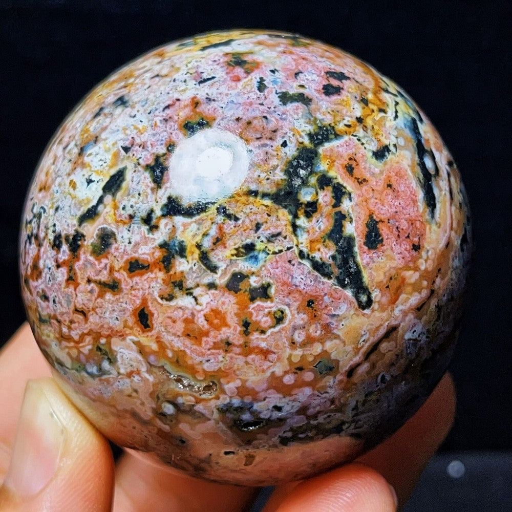 Natural Polished Orbicular Ocean Jasper Sphere Crystal Healing