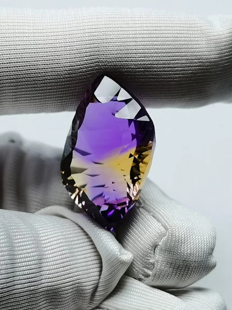 Bolivia Ametrine Amethyst Citrine Crystal Cabochon Faceted Gemstone 21.5 Ct