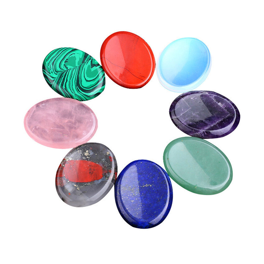 Crystals Worry Stones Flake Energy Thumb Massage Stone Energy Gemstone 35x45mm