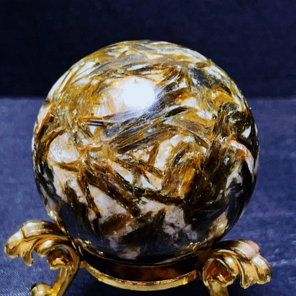 288G Natural Green Tourmaline Unicorn Gem Mica Symbiotic Crystal Ball