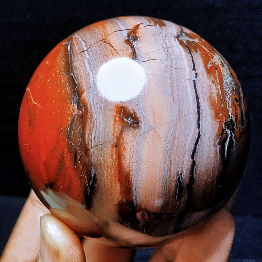 555G Natural Polished Red Jasper agate Sphere Ball Crystal Healing