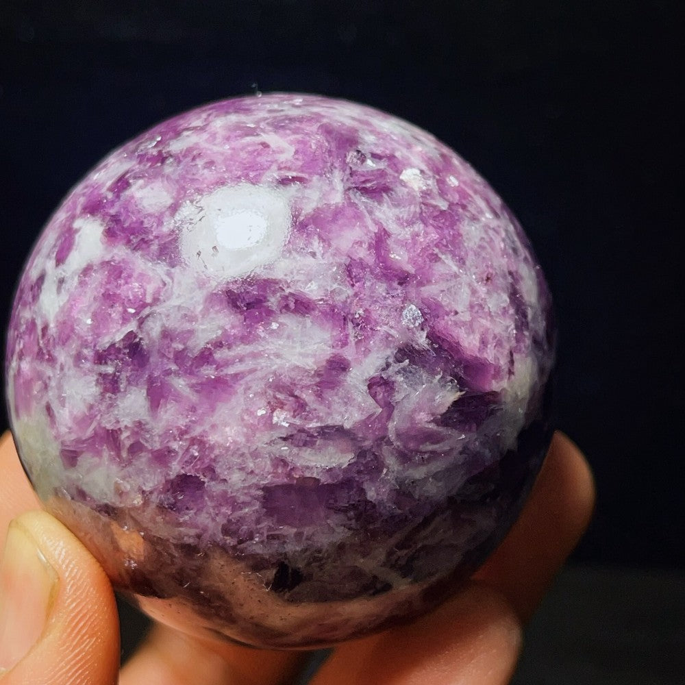 Natural Plum Blossom Tourmaline Unicorn Gem Crystal Ball Healing