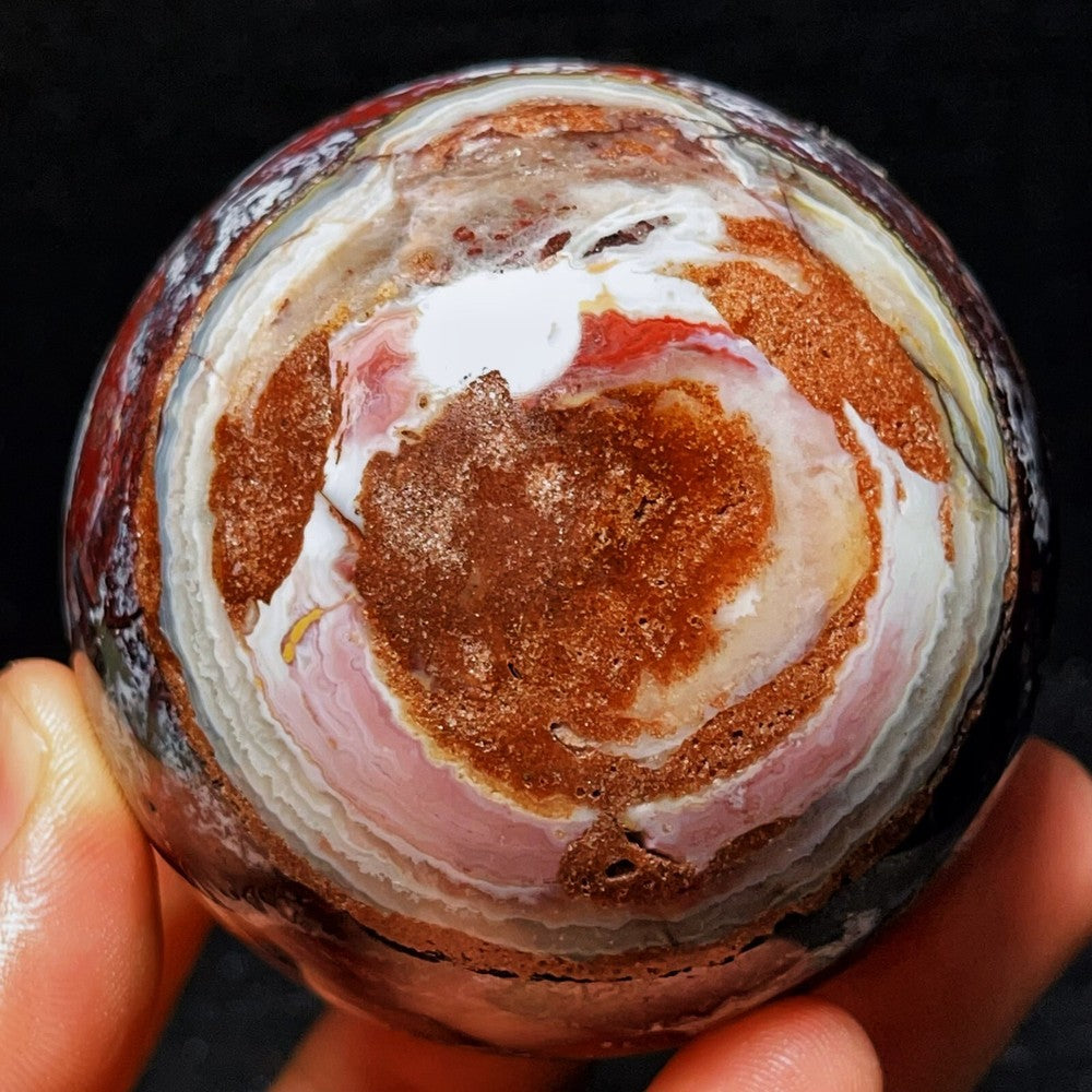 453G Natural Polished Mexico Crazy Agate Sphere Ball Crystal Healing