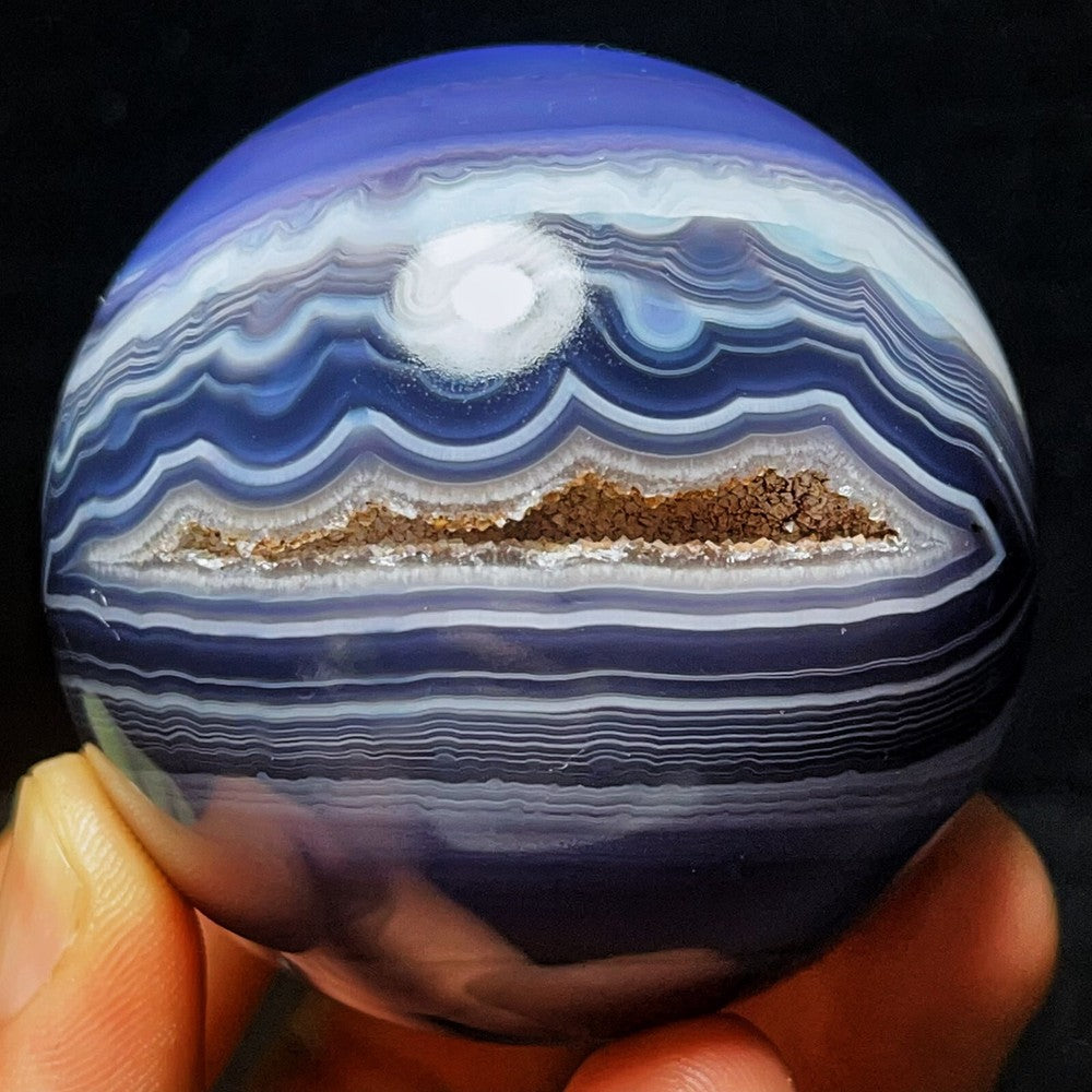 299G Natural Gobi Agate Eyes Agate Sphere Crystal Stone Madagascar
