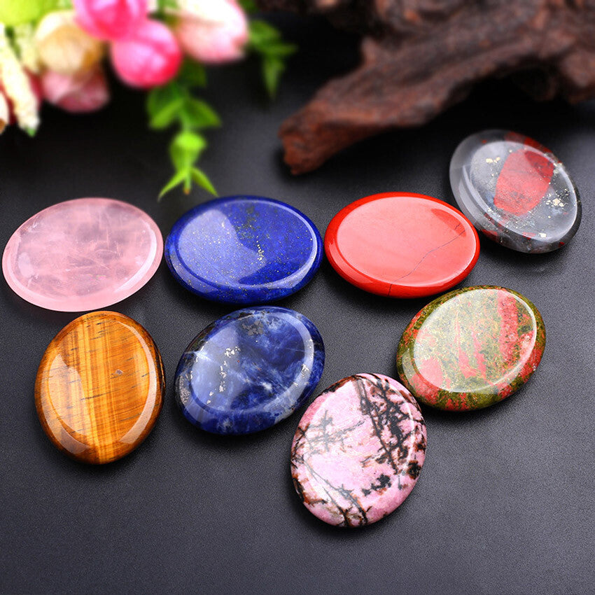 Crystals Worry Stones Flake Energy Thumb Massage Stone Energy Gemstone 35x45mm