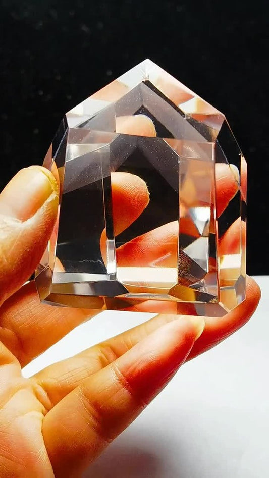 Cristal de quartz tibétain transparent de haute altitude, pointe à 6 côtés, 5,5 cm d'énergie